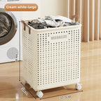 Rolling Laundry Hamper – Large Capacity Collapsible Basket for Bathroom