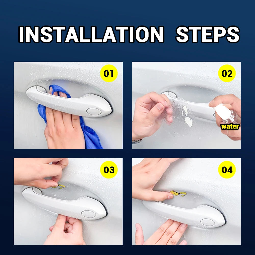 Transparent Car Door Handle Protectors – Anti-Scratch Film for Skoda Models
