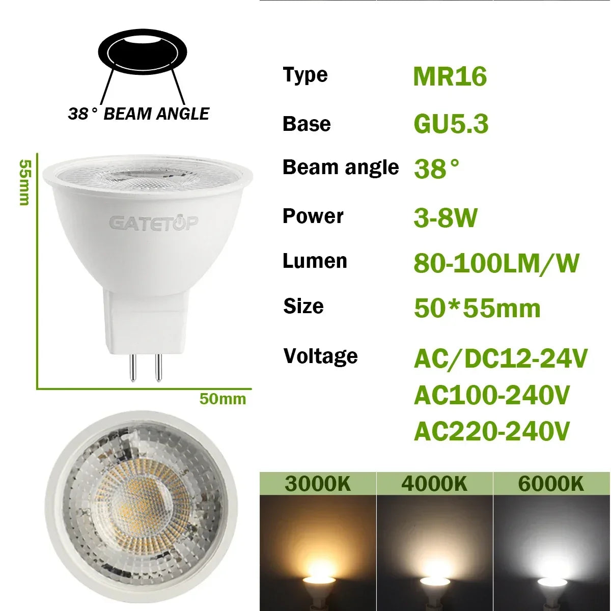 LED MR16 Spotlight Bulbs – Energy Efficient Lighting for Home Replacement