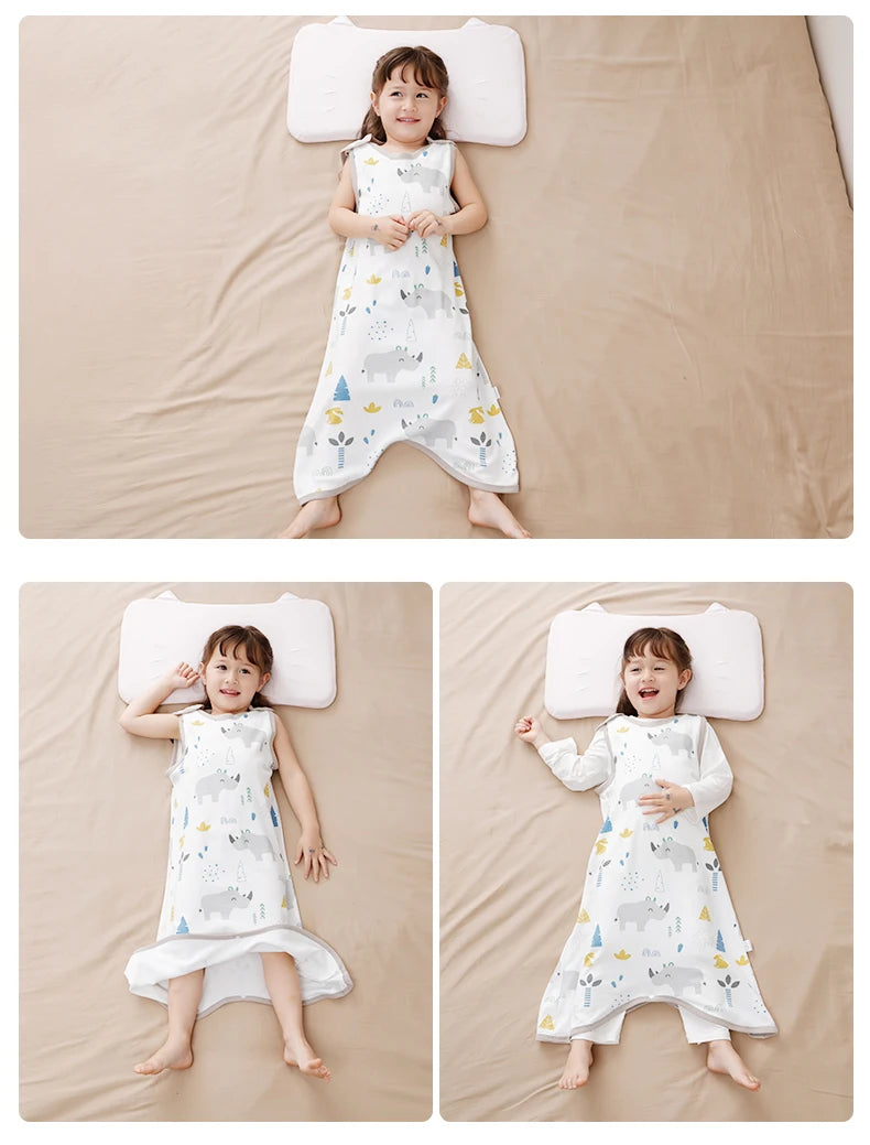 0.5 TOG Baby Sleeping Bag – Cartoon Print Cotton Sleeveless Sleep Sack for Summer