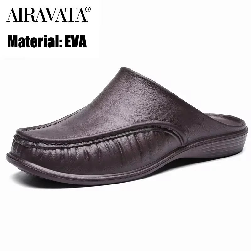 Men EVA Slip-On Flat Sandals – Lightweight Beach Shoes for Summer Casual Wear