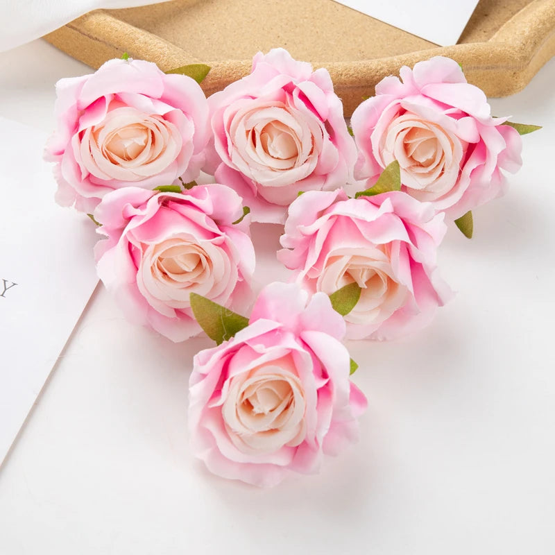 Artificial Silk Rose Heads – Decorative Flowers for Wedding Home Decor