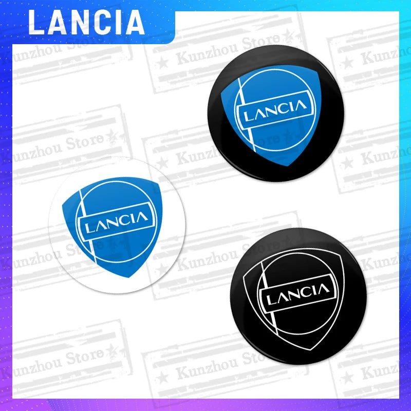 Car Key Fob Emblem – 14mm 3D Logo Badge for Lancia Automotive Keys
