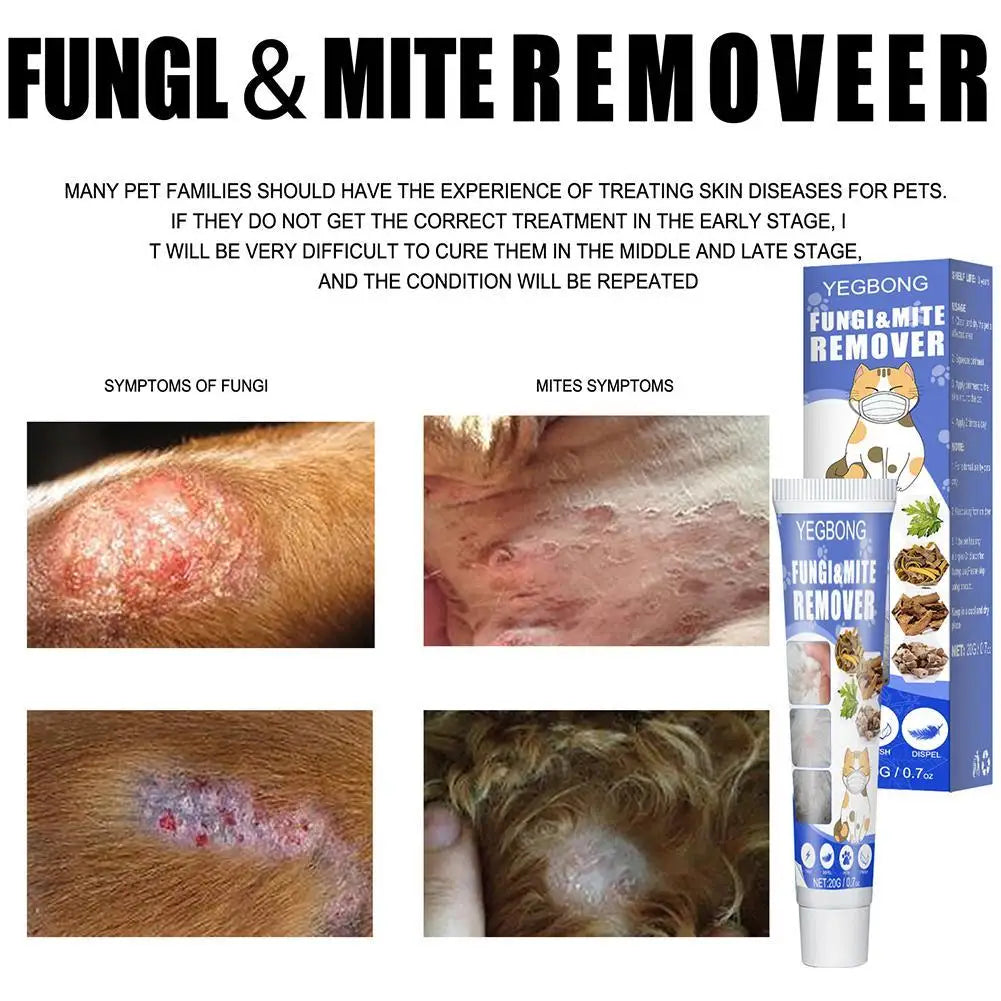 Pet Mite Removal Cream – Antifungal Skin Treatment for Dog and Cat Care