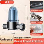 Stainless Steel Water Filter – Detachable Brass Prefilter for Bathroom Plumbing