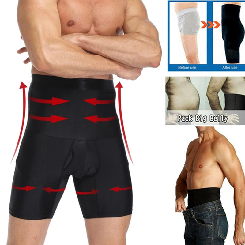 Compression Waist Trainer Shorts – Slimming Body Shaper for Men