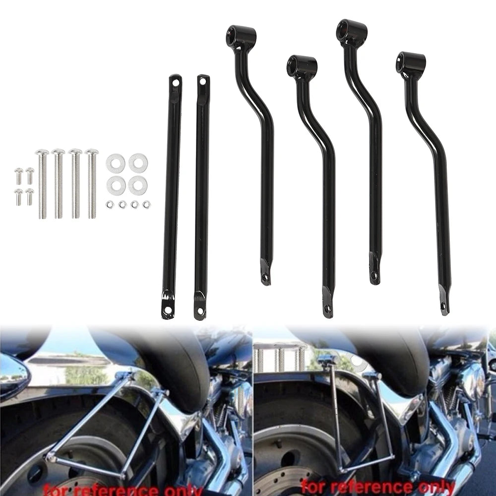 Universal Motorcycle Saddlebag Support Brackets – Side Luggage Mounts for Cruiser