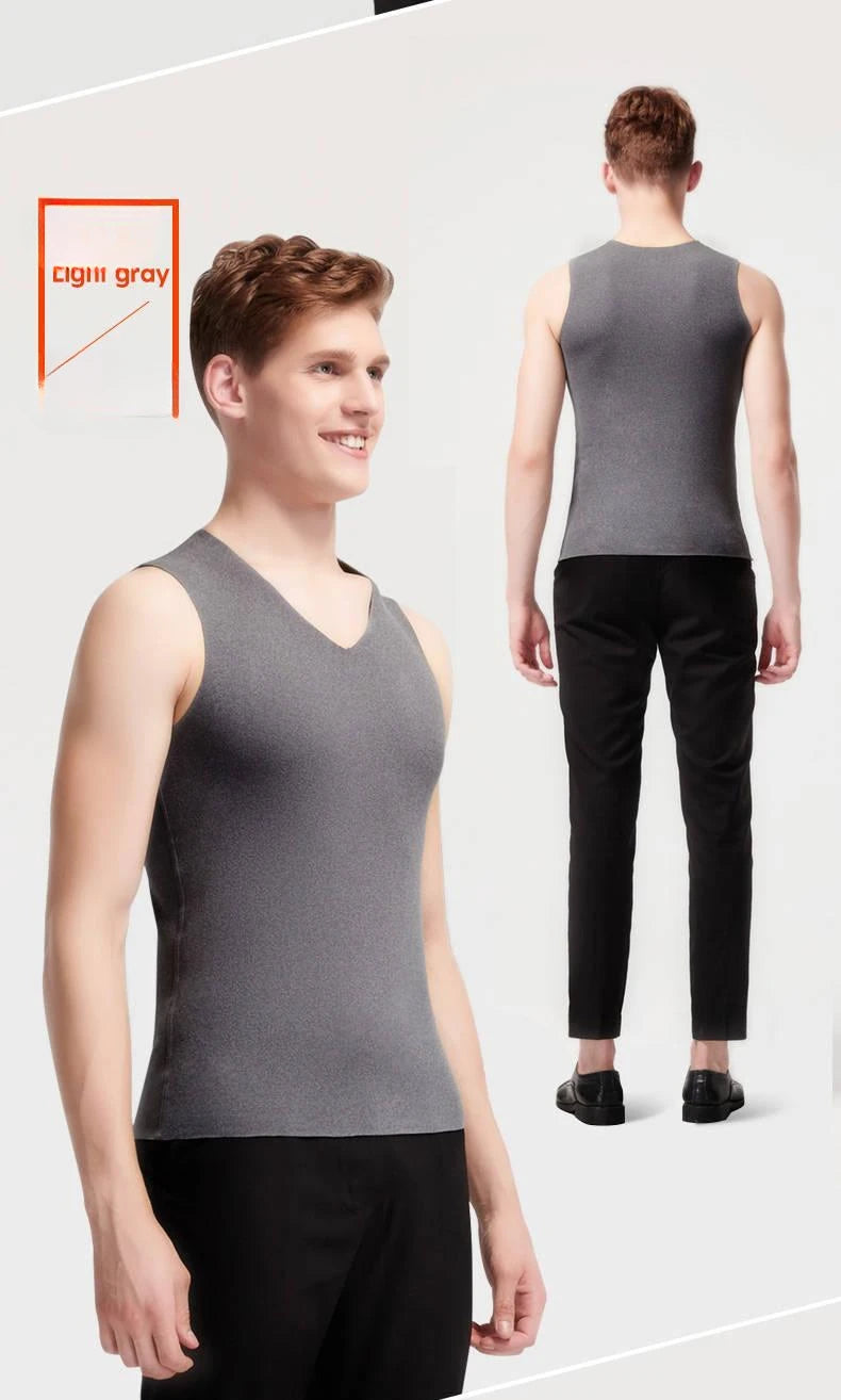 Thermal Men's Undershirt – Seamless Velvet Heating Vest for Winter Warmth