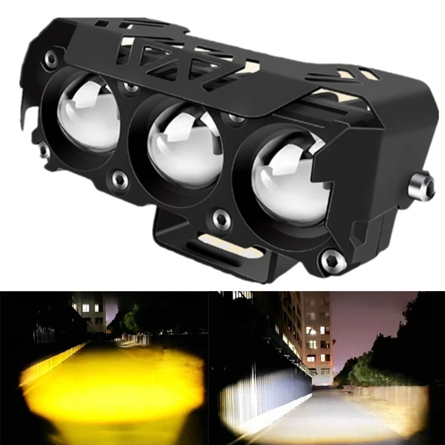 Dual Color LED Spotlights – Hi/Low Beam Fog Lamps for Motorcycles and SUVs