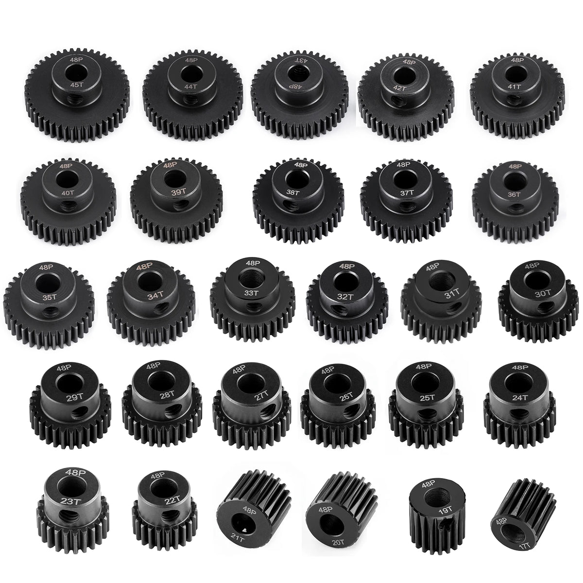 Steel Pinion Gear 17-45T for 5mm Shaft RC Buggy and Crawler