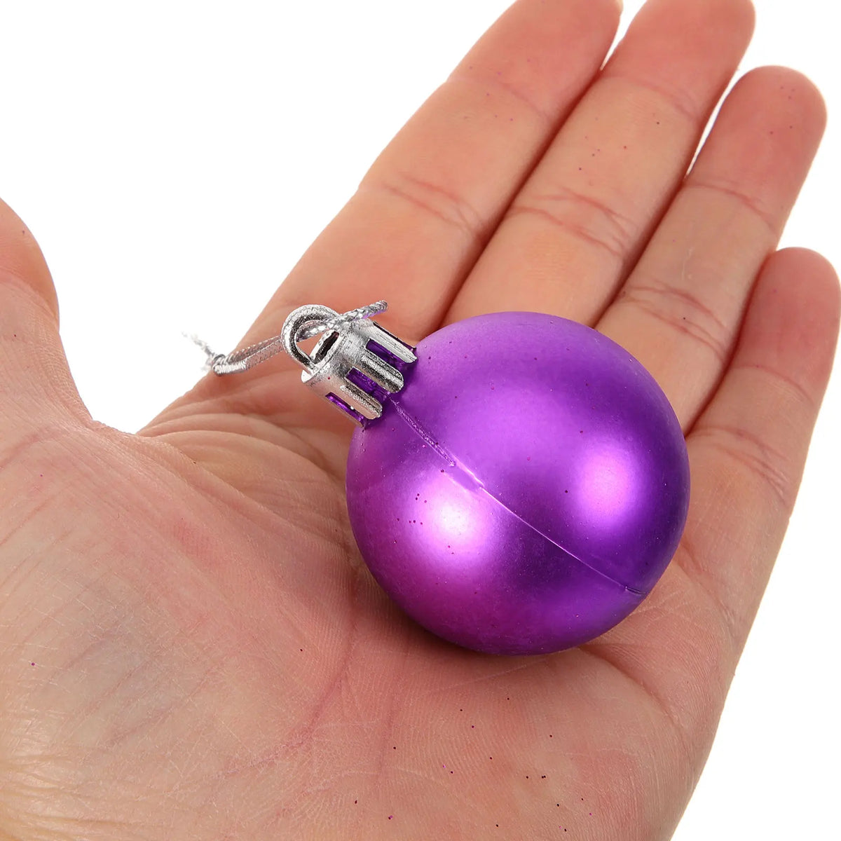 Purple Plastic Christmas Ornament Balls – Shiny Decor for Xmas Tree Holidays