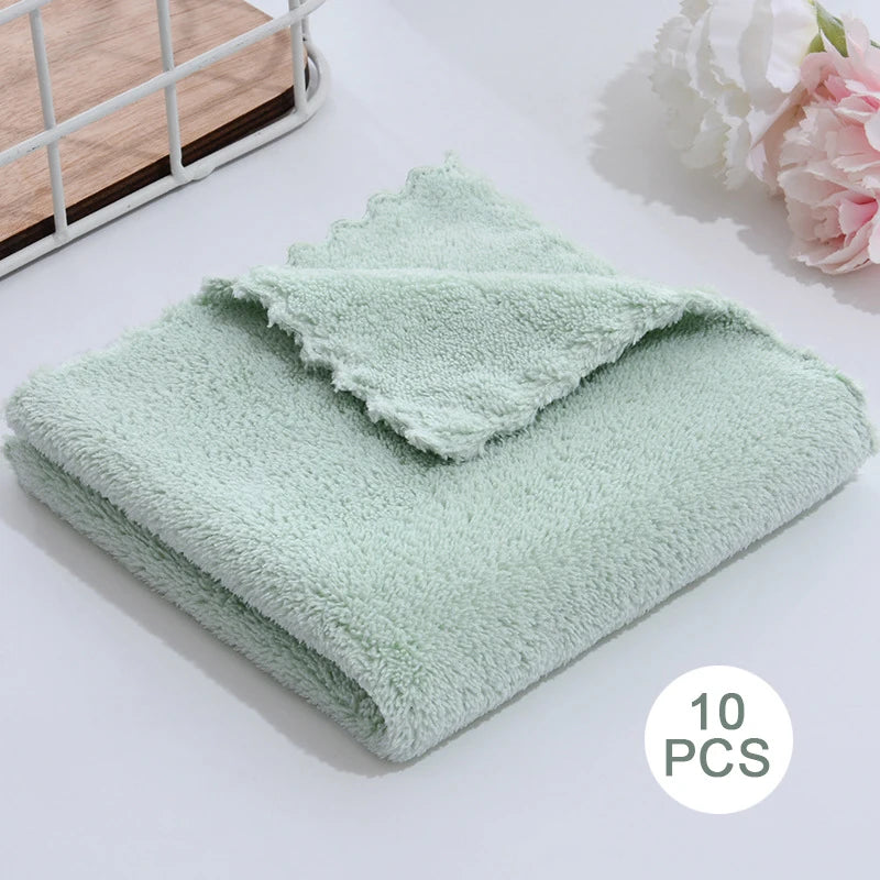 Coral Fleece Microfiber Towels – Thickened Soft Absorbent Cloth for Home Bath