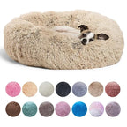 Round Plush Pet Bed – Soft Warm Sleeping Mat for Large Dogs and Cats