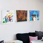 Clear Acrylic Vinyl Record Wall Mount – Floating Album Display for Home Decor