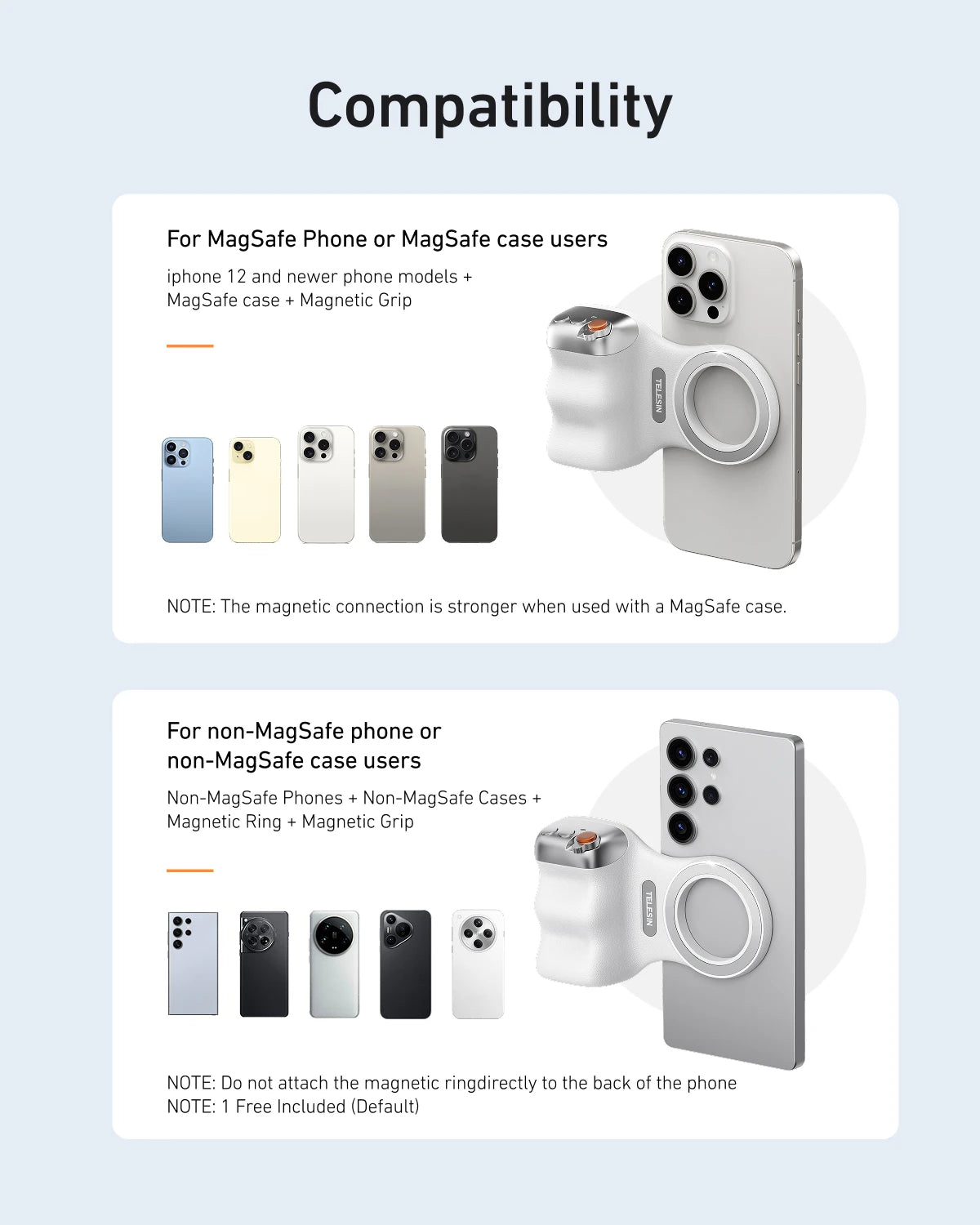Magnetic Phone Camera Grip – Ergonomic Handheld Stabilizer for Content Creation