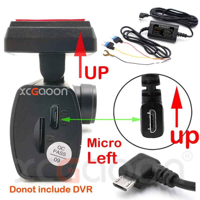 Dashcam Hardwire Kit – 12-24V USB Power Adapter for Parking Monitoring