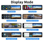 12-Inch 4K Mirror Dash Cam – Wireless CarPlay Android Auto for Car Navigation