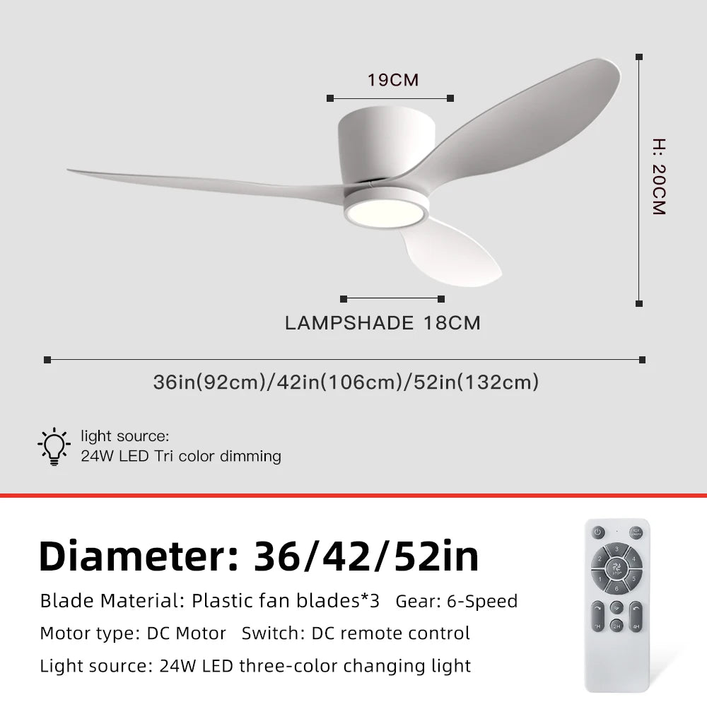 Inverter Ceiling Fan with Light – Silent Cooling for Bedroom and Office