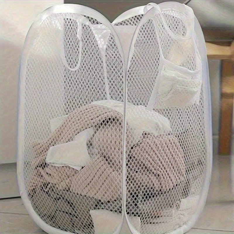 Collapsible Mesh Laundry Basket – Portable Hamper for Clothes and Toys
