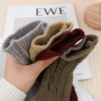 Soft Wool Half Finger Gloves – Warm Knit Arm Mittens for Winter Outdoor