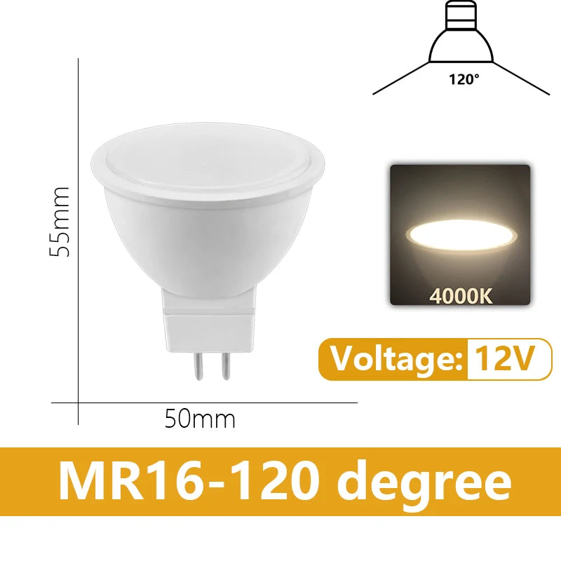 MR16 LED Spotlight Bulbs – Low Voltage GU5.3 Lighting for Home Kitchen