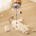 Interactive Cat Food Dispenser – Hanging Feather Toy for Kitten Enrichment