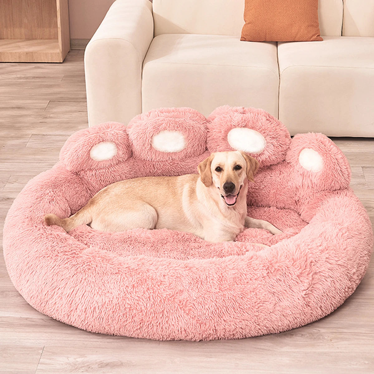 Plush Fluffy Pet Bed – Large Soft Cushion for Dogs and Cats