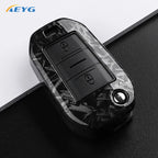 Carbon Fiber Car Key Case – Protective Keychain Cover for Peugeot and Citroen