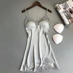 Silk Suspender Nightdress – Satin Halter Sleepwear for Summer Lounge