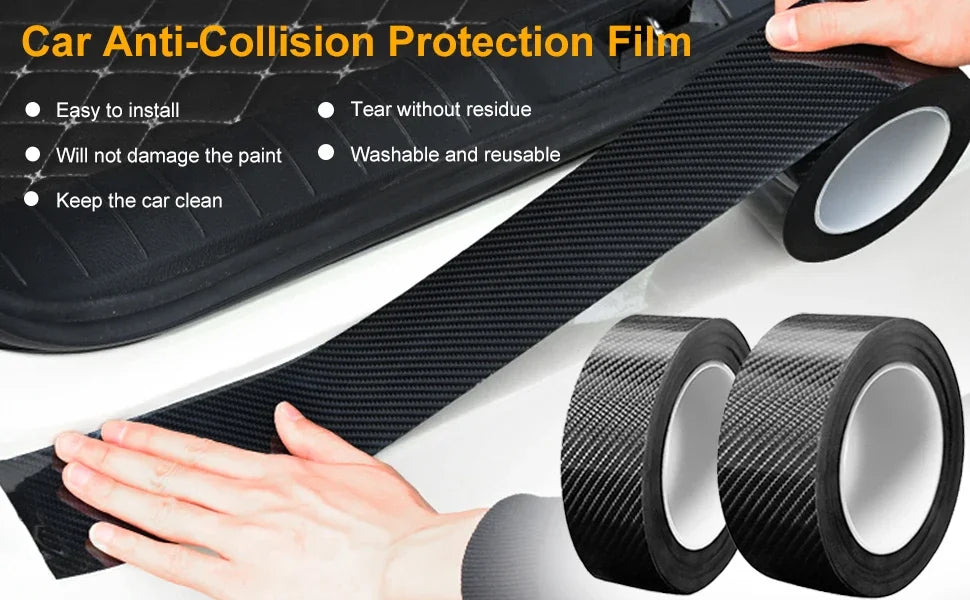 Nano Carbon Fiber Car Trim – Adhesive Vinyl Protector for Vehicle DIY Wrap