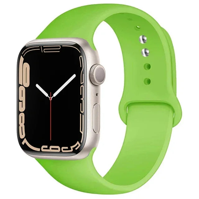 Silicone Apple Watch Sport Band – Adjustable Strap for Series 1-11 and Ultra