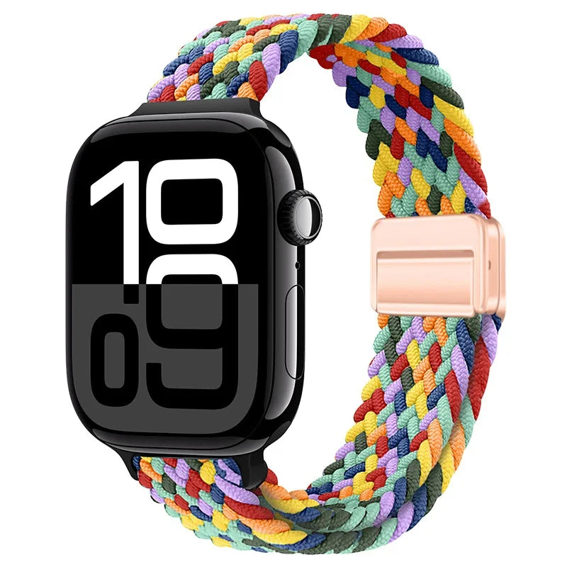 Braided Nylon Loop Watch Band – Magnetic Adjustable Bracelet for Apple iWatch