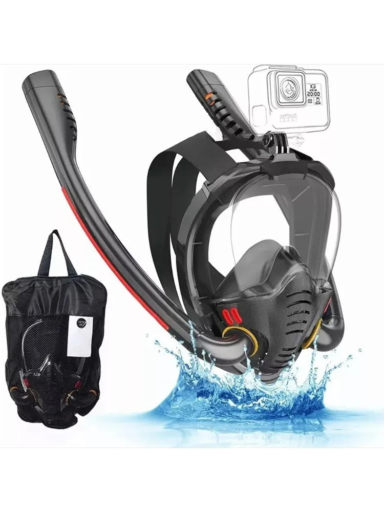 Full Face Snorkeling Mask – Silicone Anti-Fog Diving Gear for Underwater Swimming