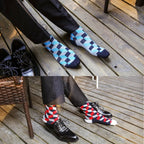 Colorful Cotton Crew Socks – Novelty Patterned Dress Wear for Men