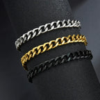 Stainless Steel Cuban Chain Bracelet – Unisex Classic Jewelry for Casual Gifts