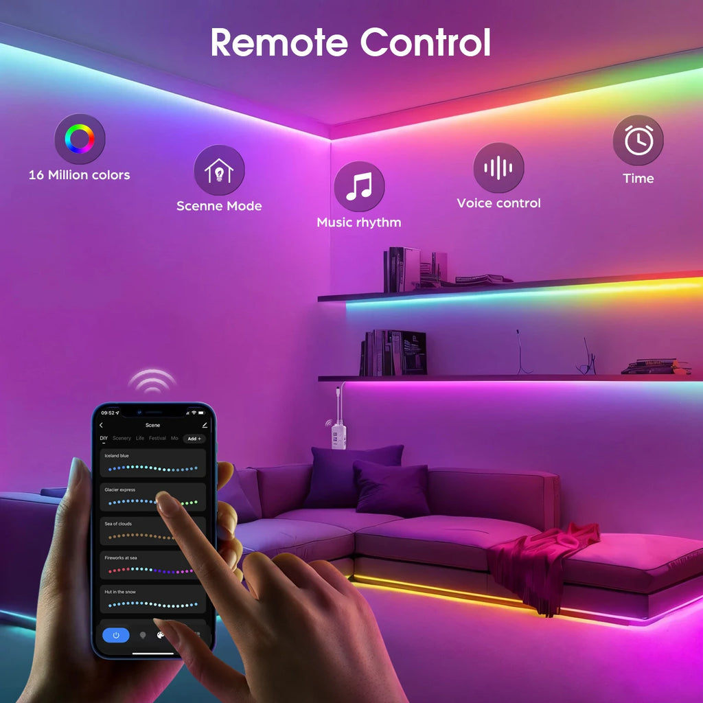 Addressable COB LED Strip Light – RGBIC WIFI Tape for Smart Home Decor
