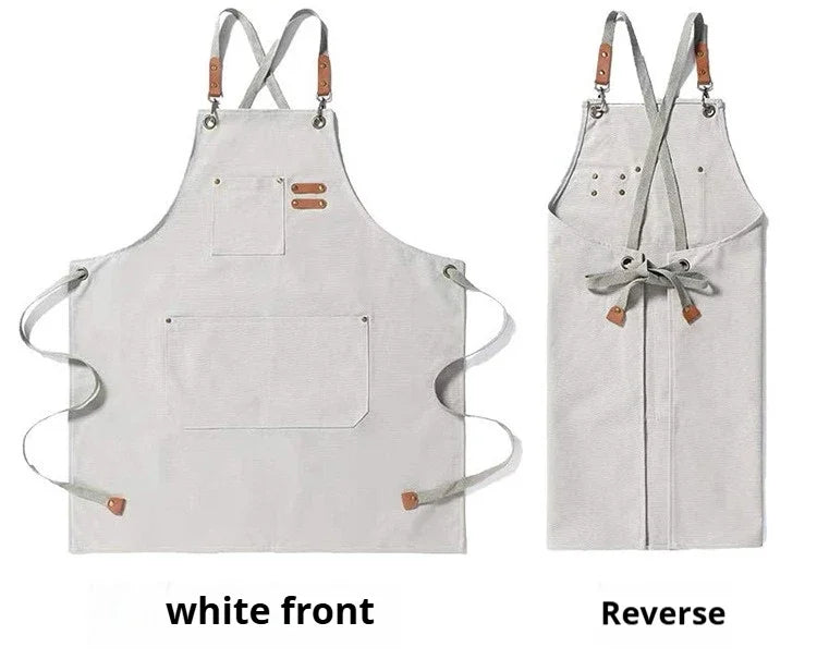 Canvas Chef Apron – Professional Kitchen Bib for BBQ and Salon Use