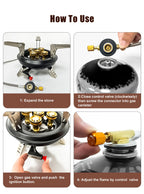 Portable High-Power Camping Gas Stove – Windproof Burner for Outdoor Cooking