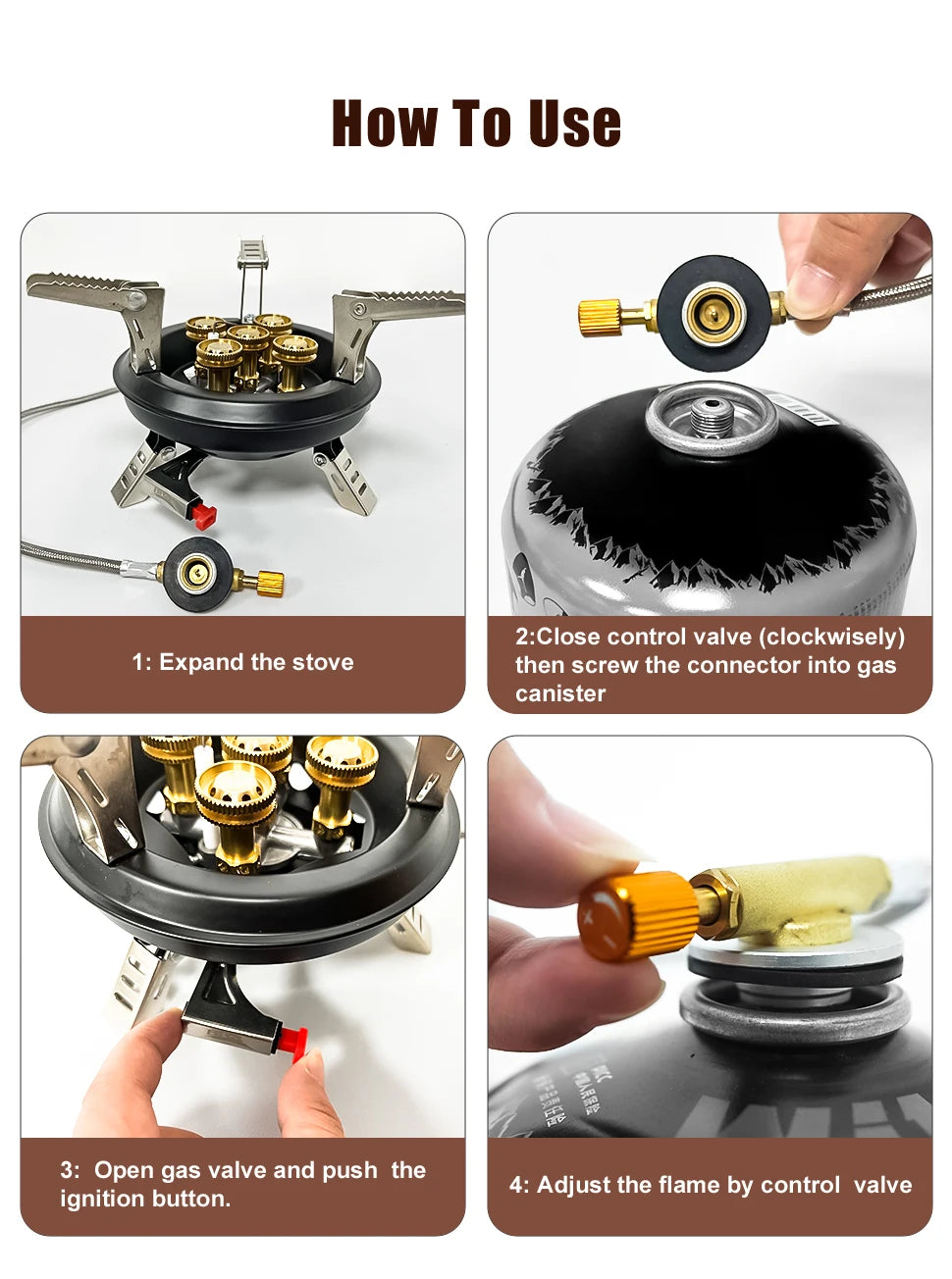 Portable High-Power Camping Gas Stove – Windproof Burner for Outdoor Cooking
