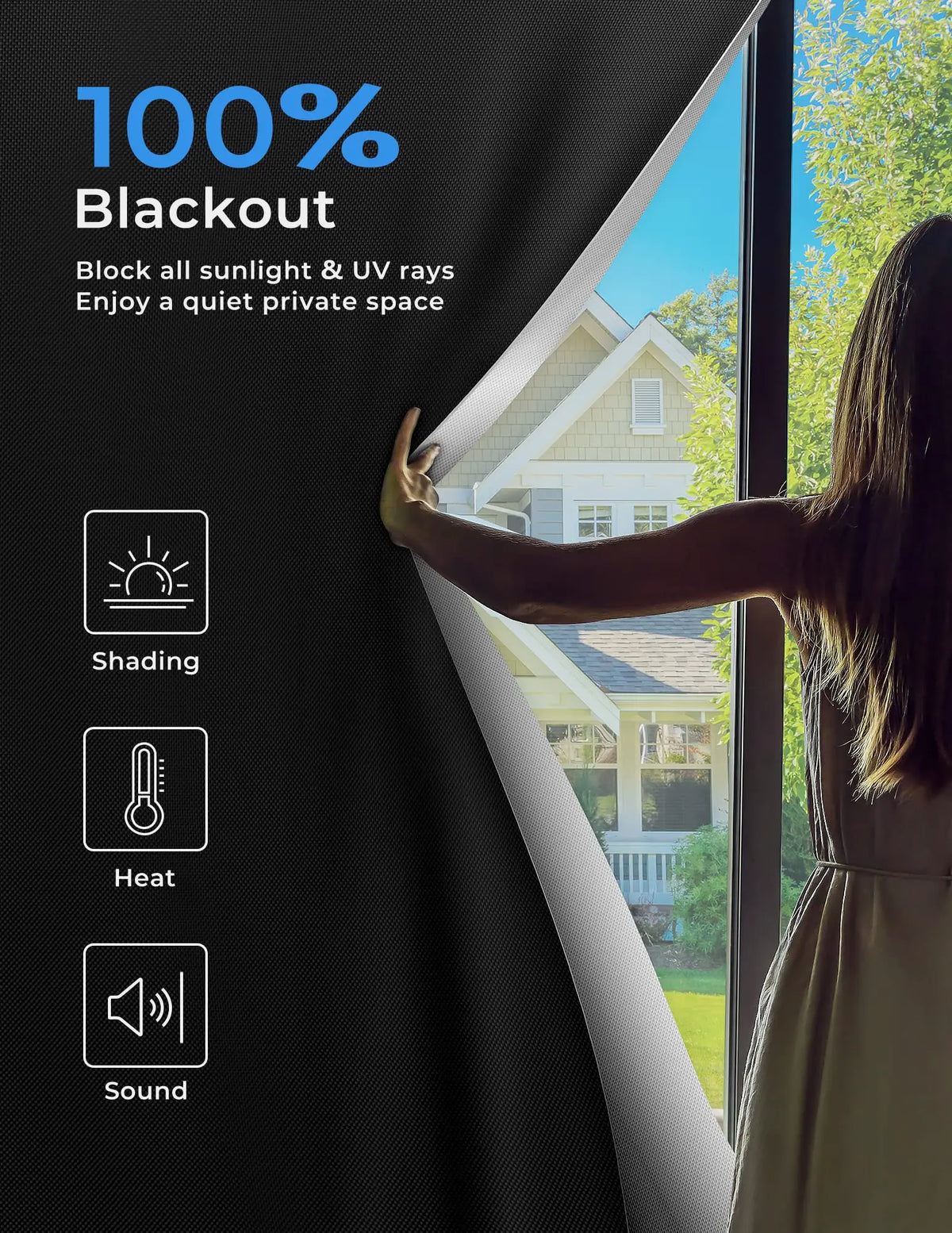 Blackout Window Privacy Film – Adhesive Light Blocking Tint for Home Glass