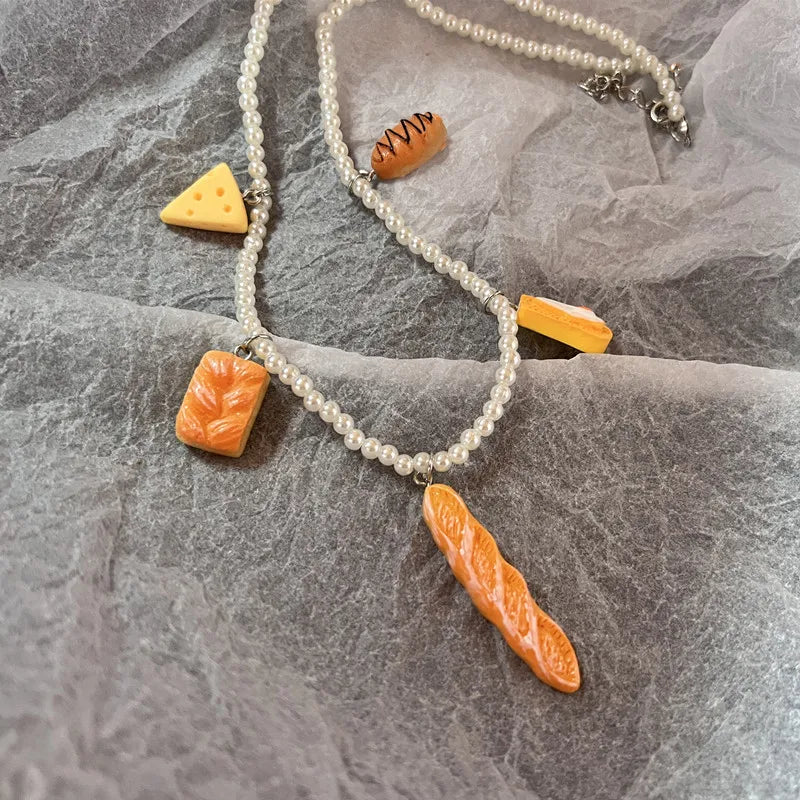 Beaded Bread Stick Choker – Aesthetic Novelty Jewelry for Women