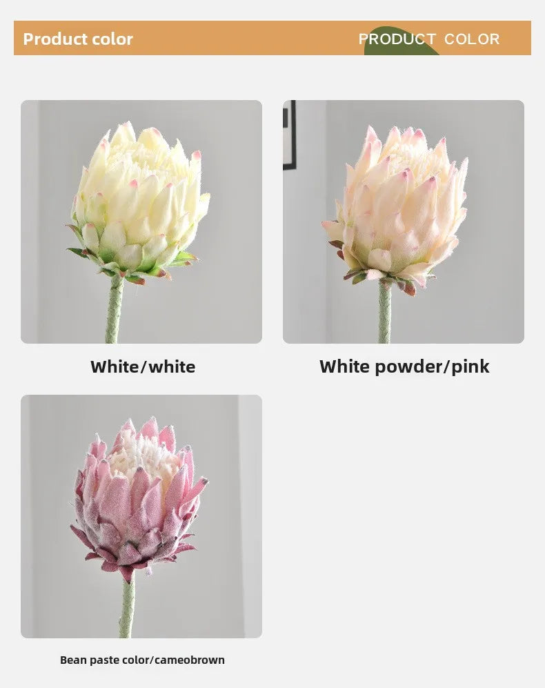 Artificial King Protea Flower – 25 Inch Faux Botanical for Home Wedding Decor