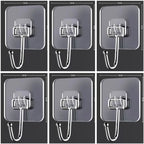 Transparent Adhesive Hooks – Heavy Duty Acrylic for Kitchen and Bathroom Wall