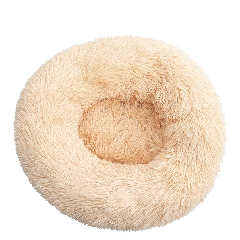Round Plush Pet Bed – Soft Warm Dog House for Large and Medium Pets