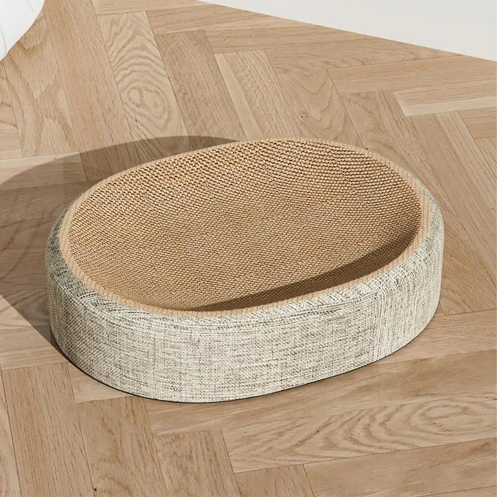 Oval Sisal Cat Scratching Bed – Wear-Resistant Pet Sleeping Mat for Cats