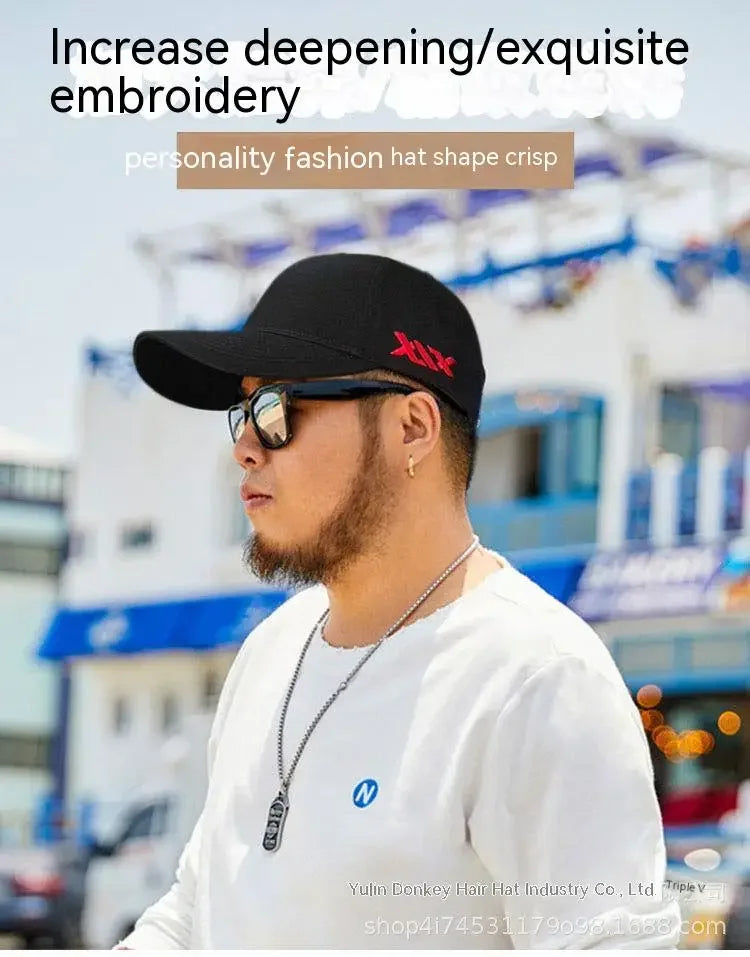 Oversized Cotton Baseball Cap – Adjustable Large Fit for Men and Women