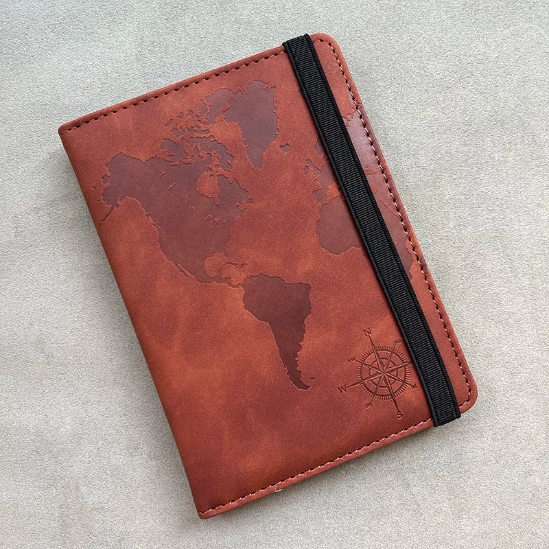 Personalized Passport Cover – RFID Blocking World Map Design for Travel