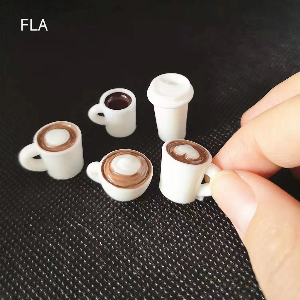 Miniature Resin Coffee Cups – Kawaii DIY Craft Decor for Phone Case Art