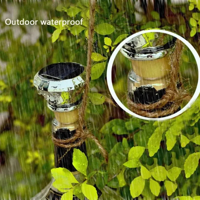 Solar Wine Bottle LED Fairy Lights – Decorative Garland for Home and Weddings