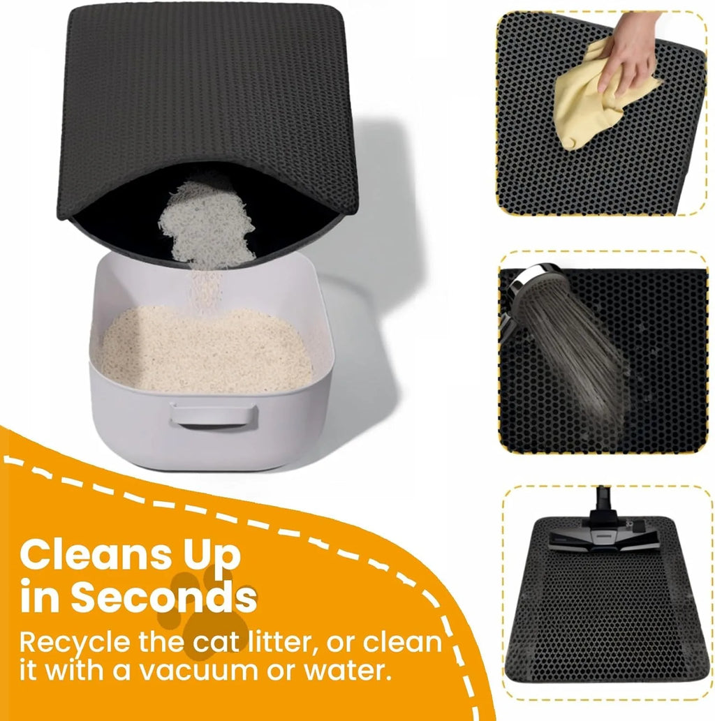 Double Layer Cat Litter Mat – Waterproof Non-Slip Pad for Pet Cleanliness